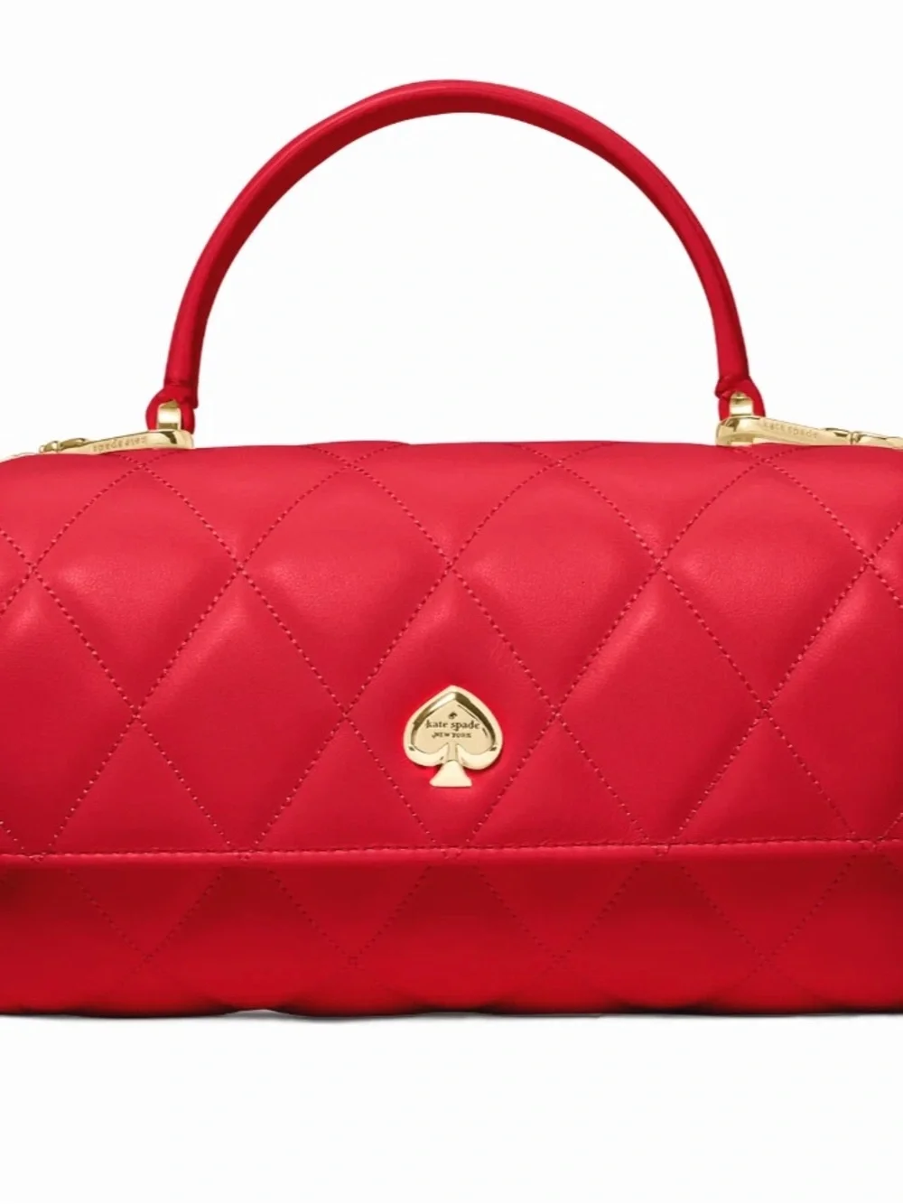 NWOT Kate Spade New York Heart Barrel Quilted Crossbody Bag Ruby Red Novelty